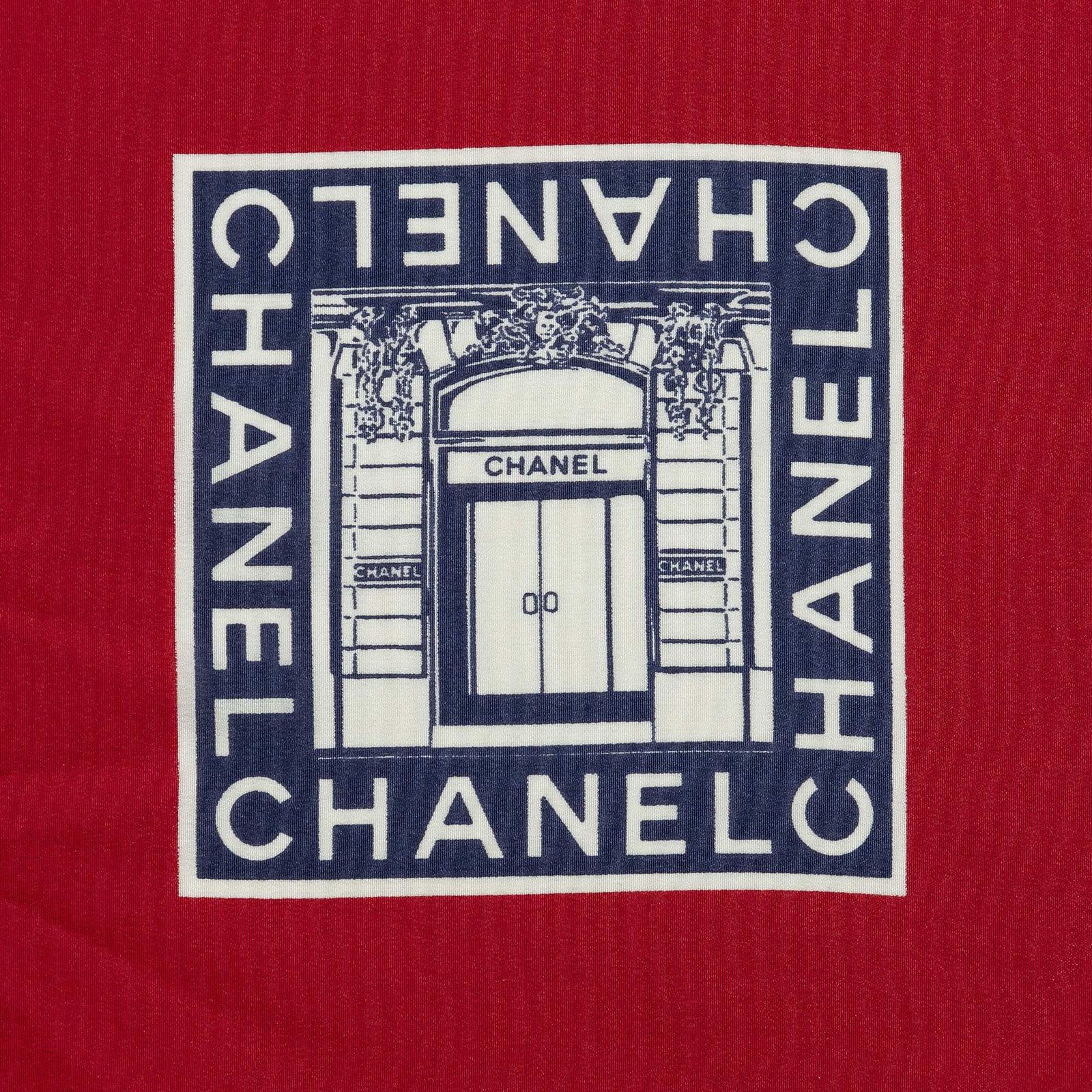 Chanel Scarf Red Silk — view 4
