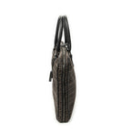 Fendi Vintage Briefcase Dark Brown Black Zucchino Canvas — view 3