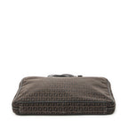 Fendi Vintage Briefcase Dark Brown Black Zucchino Canvas — view 6