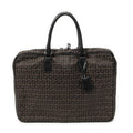 Fendi Vintage Briefcase Dark Brown Black Zucchino Canvas