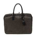 Fendi Vintage Briefcase Dark Brown Black Zucchino Canvas