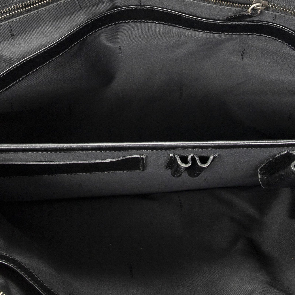 Fendi Vintage Briefcase Dark Brown Black Zucchino Canvas — view 9