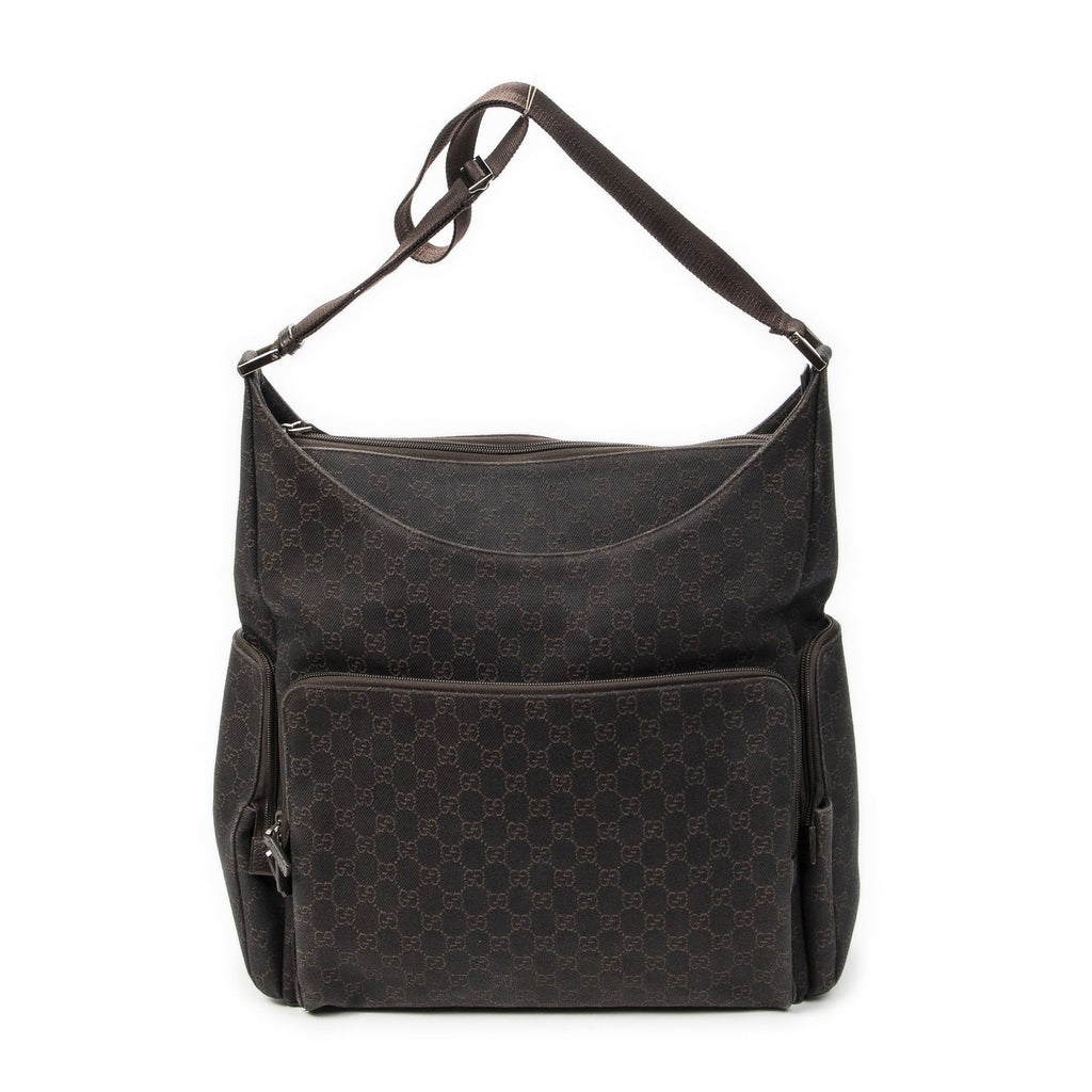 Gucci Large Front Pocket Messenger Dark Brown GG Denim Canvas