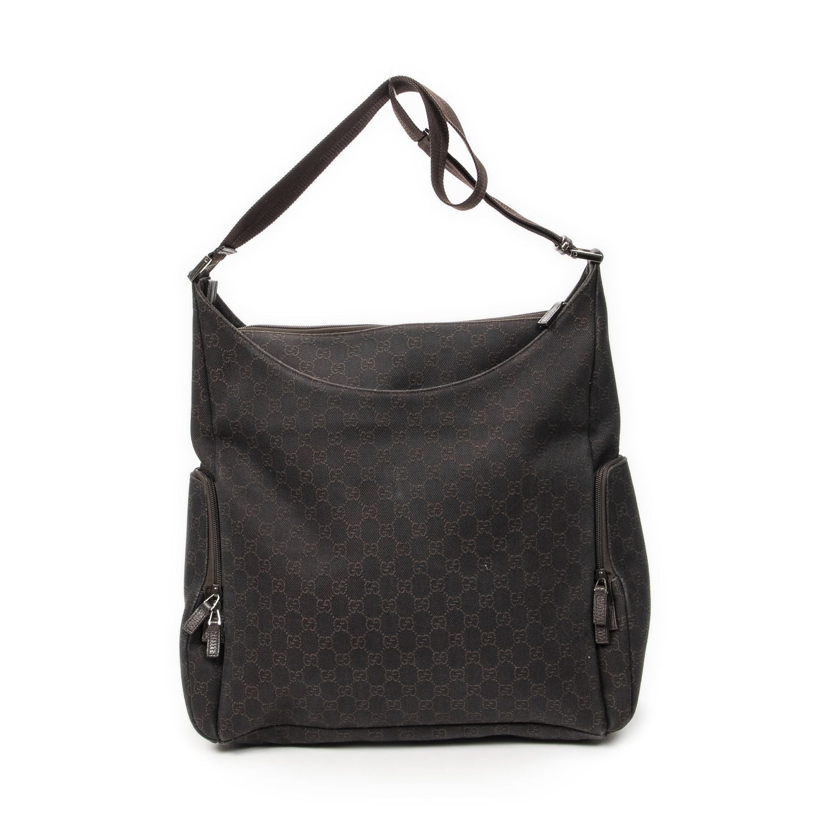 Gucci Large Front Pocket Messenger Dark Brown GG Denim Canvas — view 5