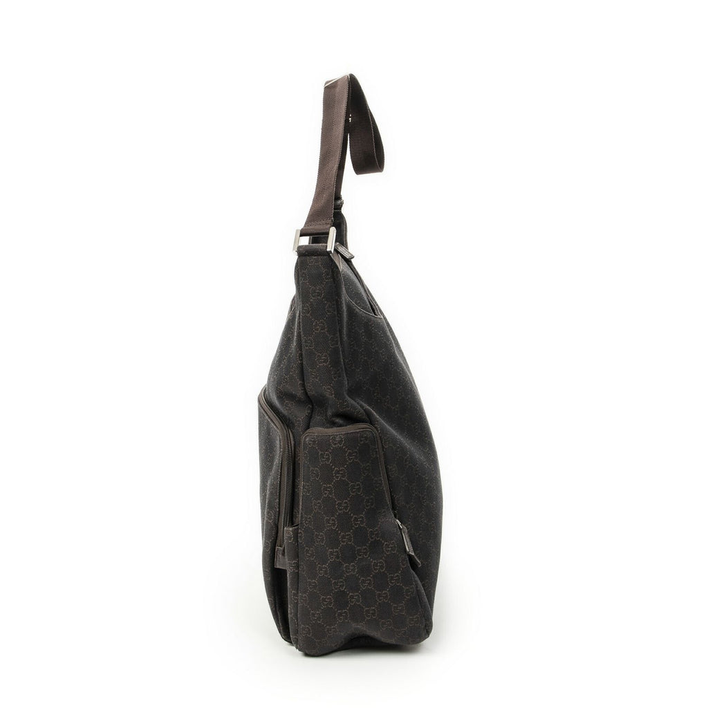 Gucci Large Front Pocket Messenger Dark Brown GG Denim Canvas — view 3