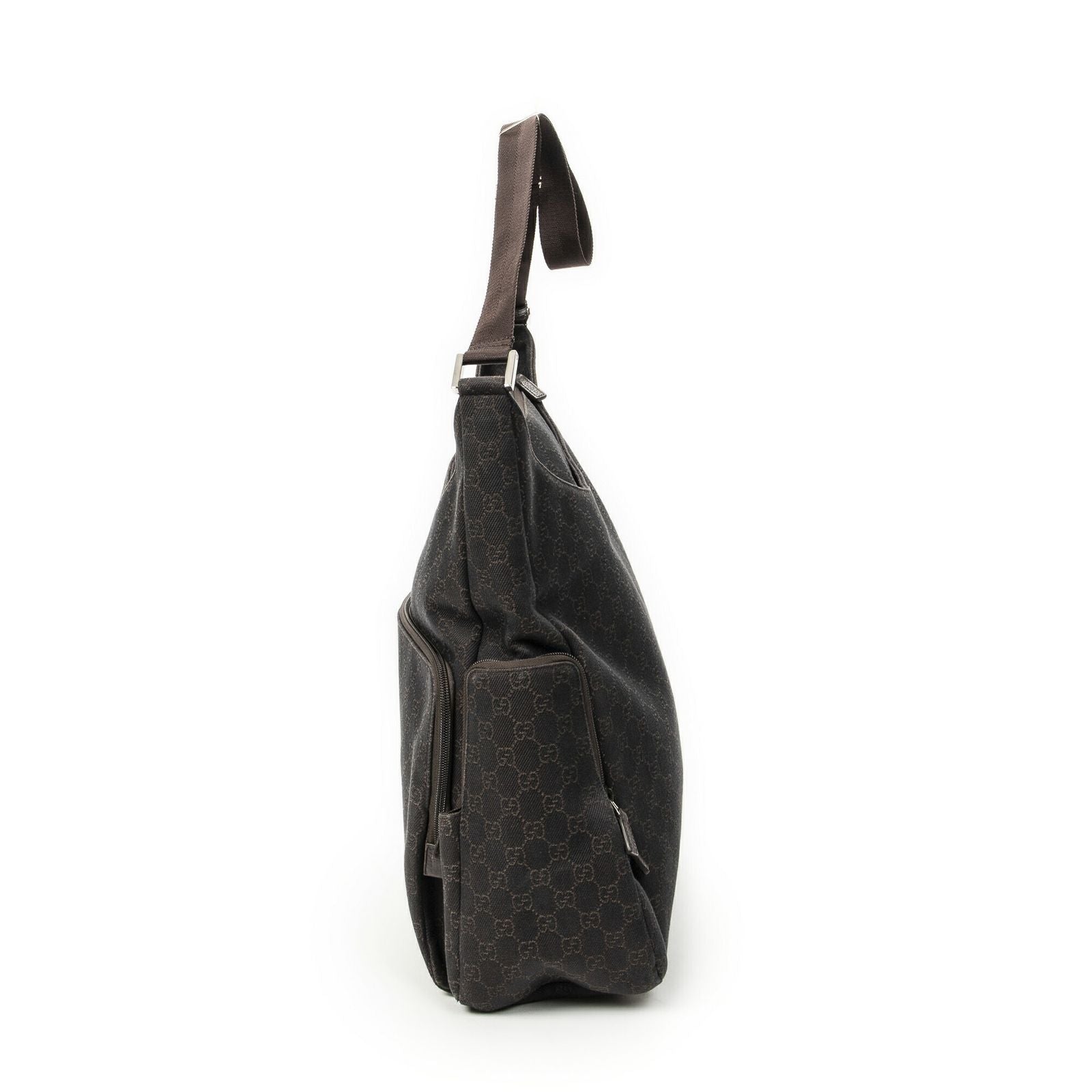 Gucci Large Front Pocket Messenger Dark Brown GG Denim Canvas — view 3