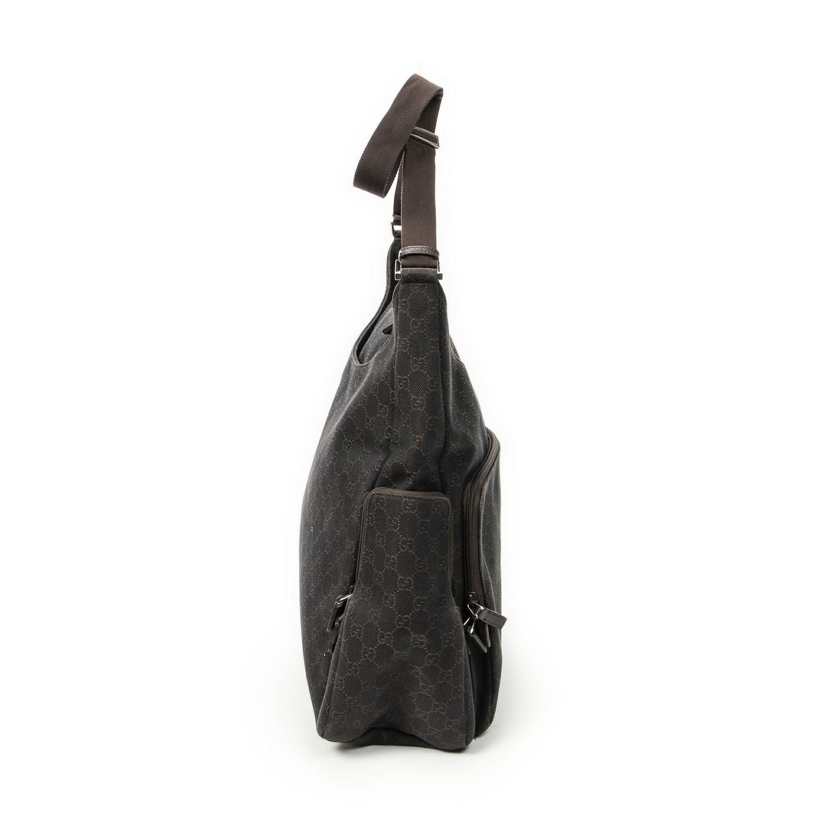 Gucci Large Front Pocket Messenger Dark Brown GG Denim Canvas — view 4
