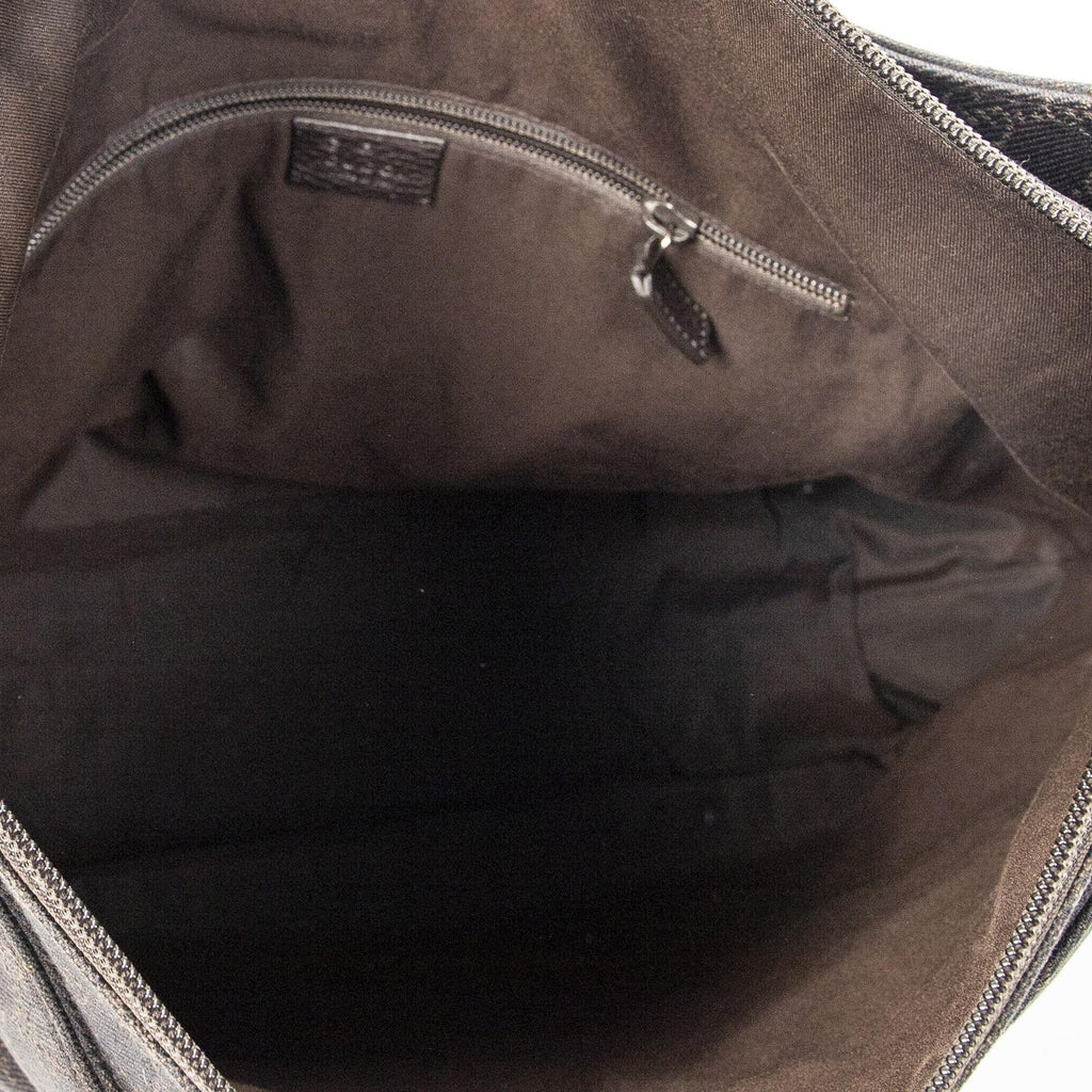 Gucci Large Front Pocket Messenger Dark Brown GG Denim Canvas — view 9
