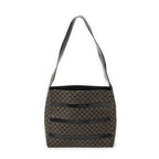 Celine Vintage the Shoulder Hobo Black Brown Macadam Canvas