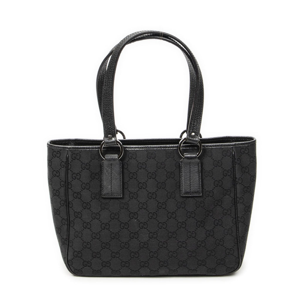 Gucci Small Shoulder Tote Black GG Canvas