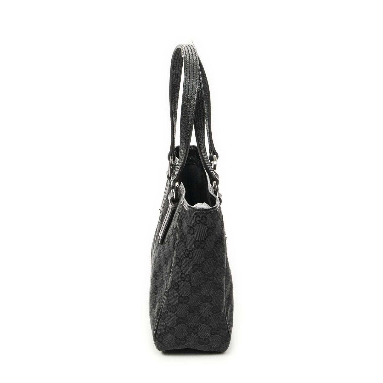 Gucci Small Shoulder Tote Black GG Canvas — view 3