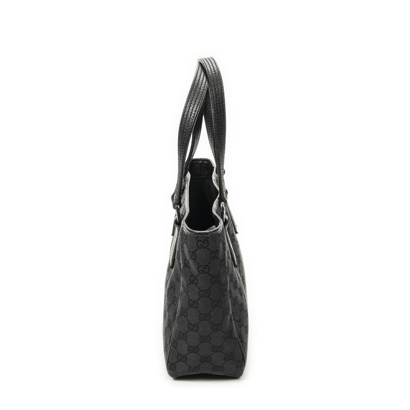Gucci Small Shoulder Tote Black GG Canvas — view 4