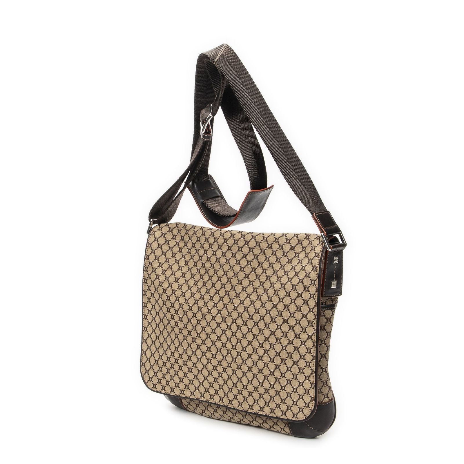 Celine Large Flap Messenger Beige Brown Macadam Canvas — view 2