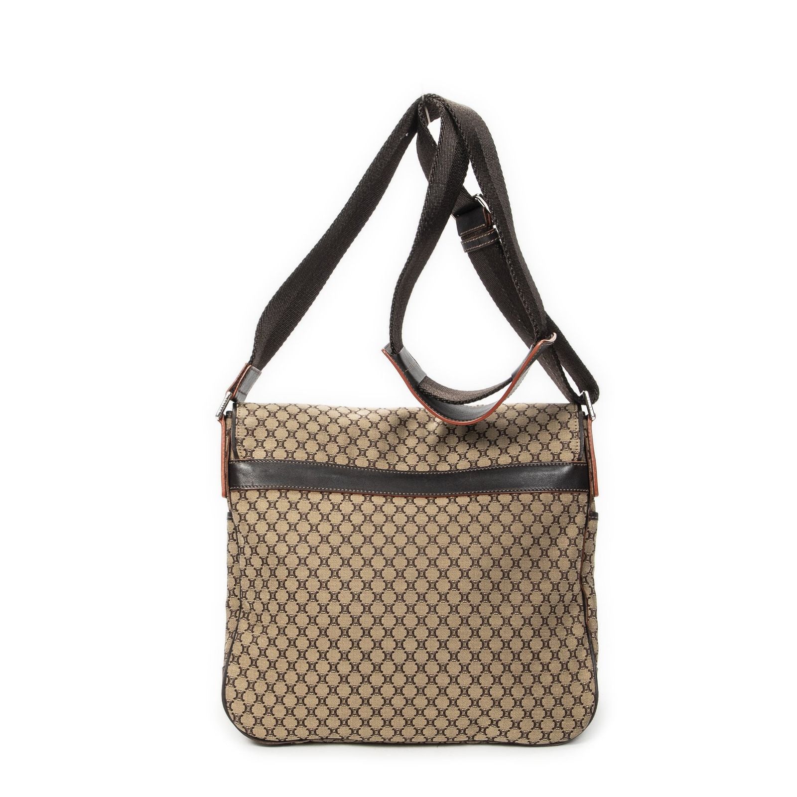 Celine Large Flap Messenger Beige Brown Macadam Canvas — view 5