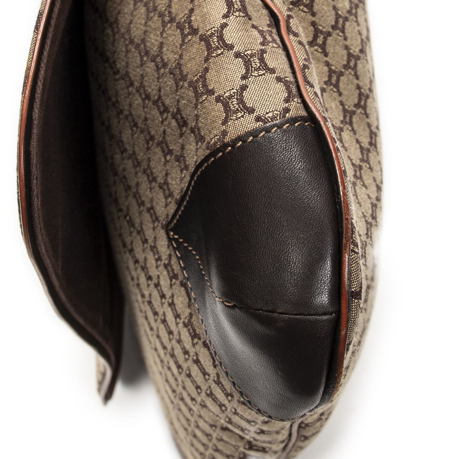 Celine Large Flap Messenger Beige Brown Macadam Canvas — view 8