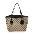 Gucci Serry Line Tote Black Beige GG Canvas