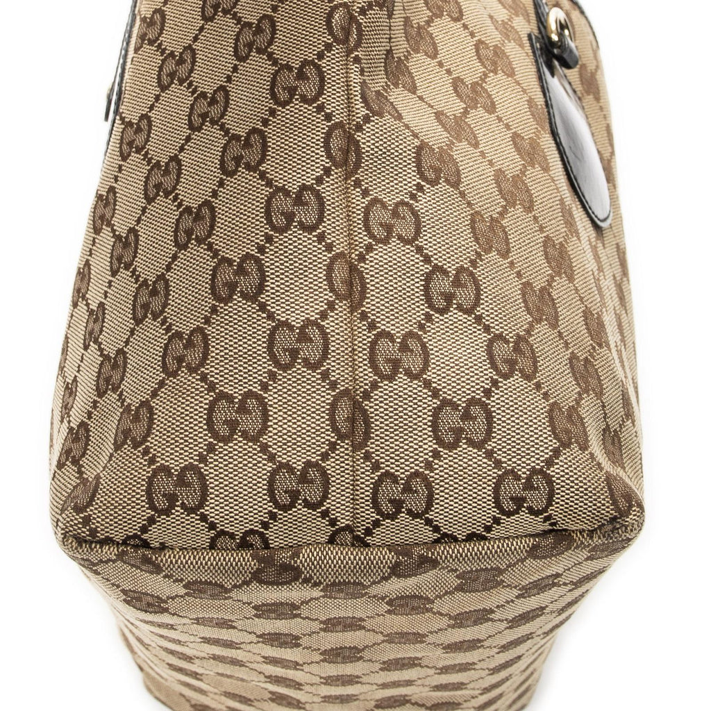 Gucci Serry Line Tote Black Beige GG Canvas — view 8