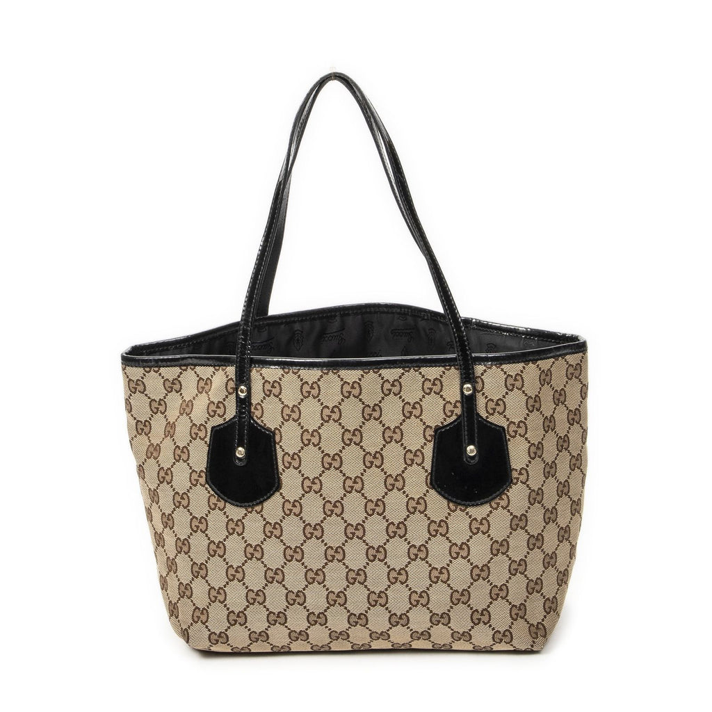 Gucci Serry Line Tote Black Beige GG Canvas — view 5