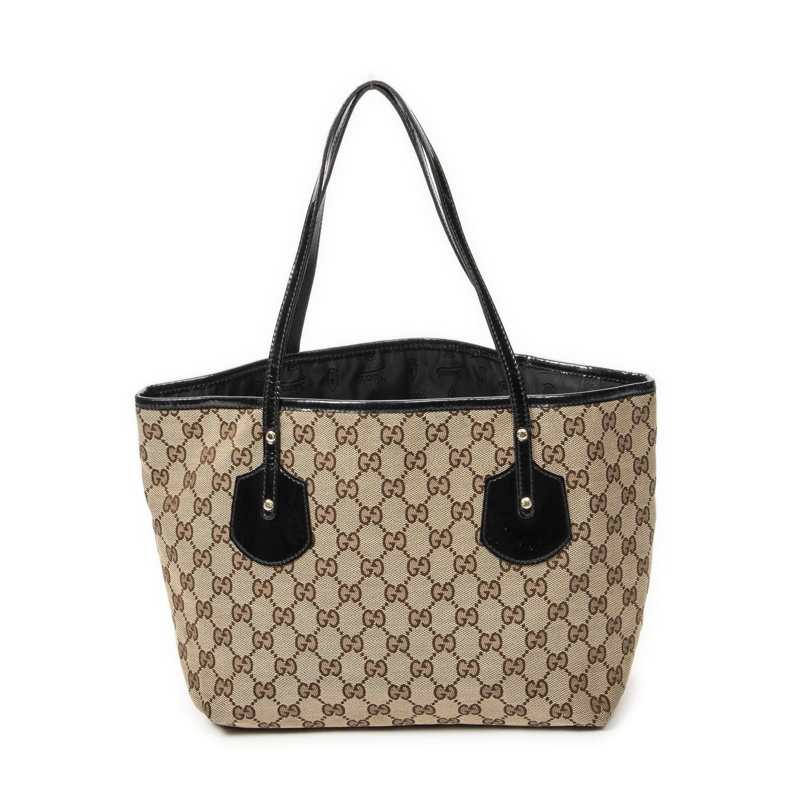 Gucci Serry Line Tote Black Beige GG Canvas — view 5