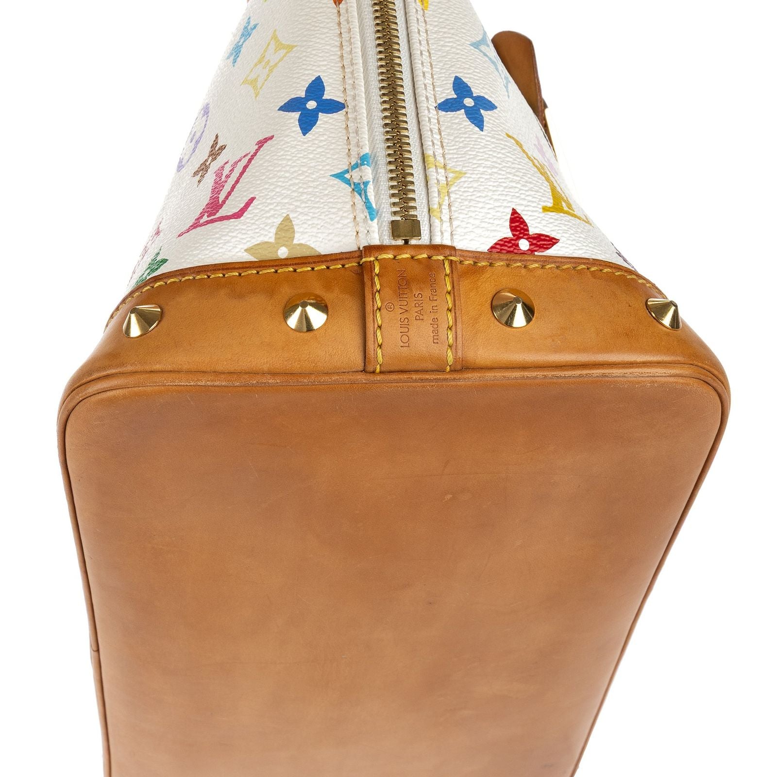 Louis Vuitton Alma White Multicolor Colorful Monogram Canvas Handbag — view 7