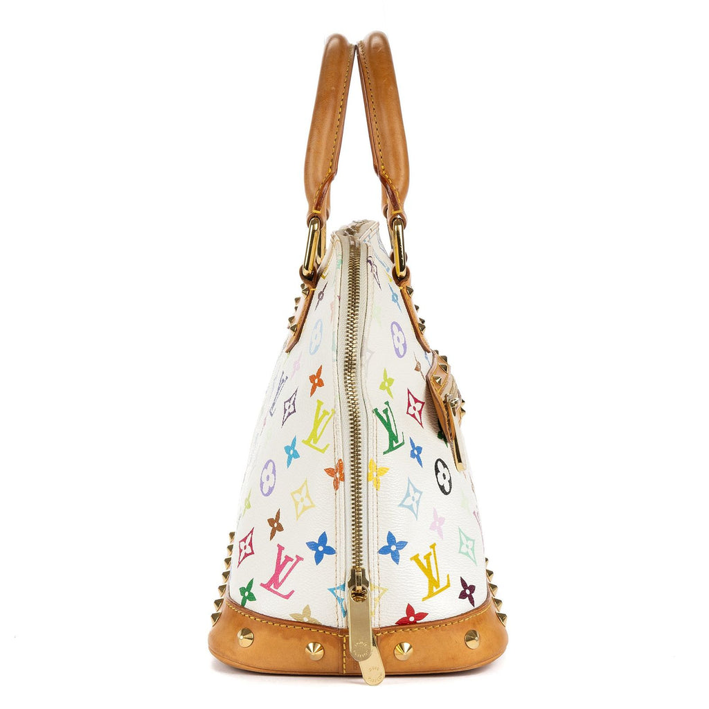 Louis Vuitton Alma White Multicolor Colorful Monogram Canvas Handbag — view 4