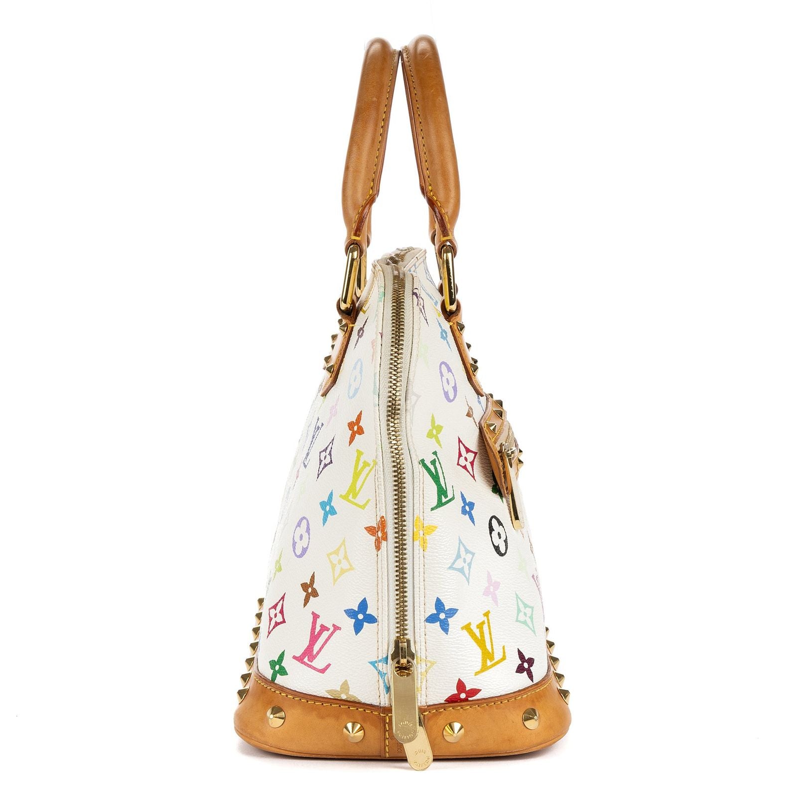 Louis Vuitton Alma White Multicolor Colorful Monogram Canvas Handbag — view 4