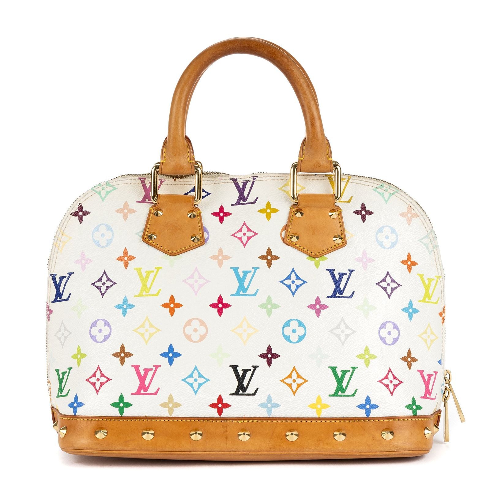 Louis Vuitton Alma White Multicolor Colorful Monogram Canvas Handbag — view 5