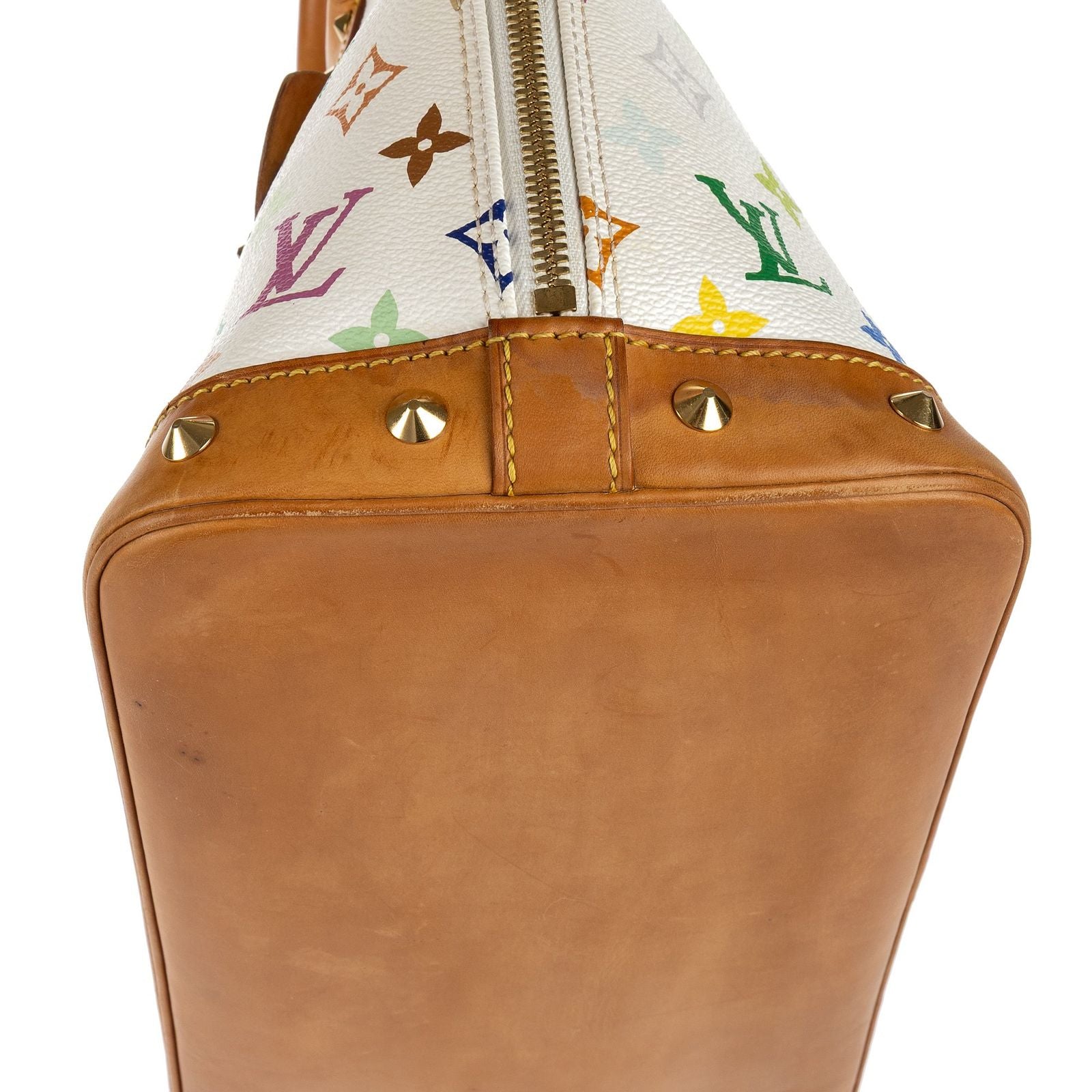Louis Vuitton Alma White Multicolor Colorful Monogram Canvas Handbag — view 8