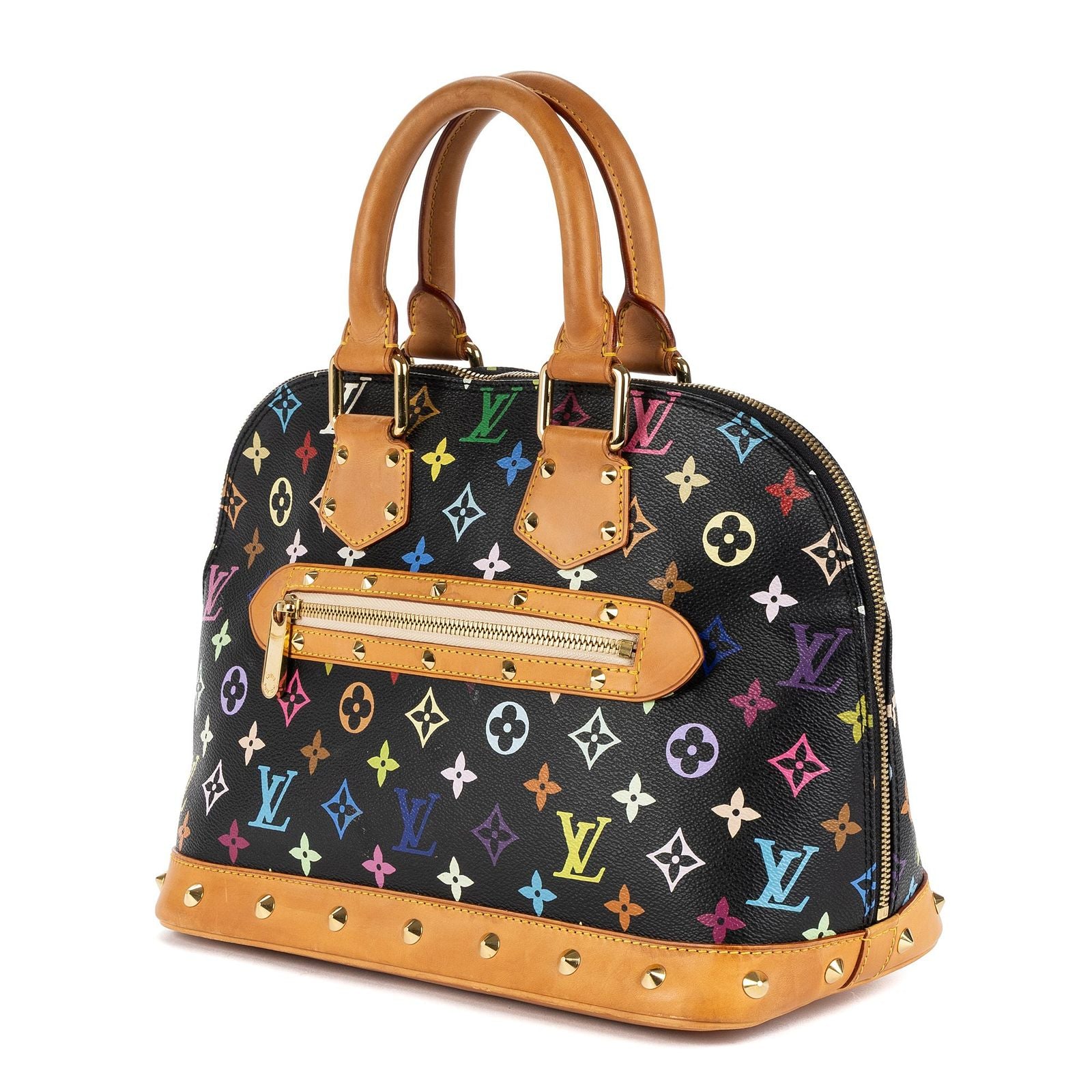 Louis Vuitton Alma Black Multicolor Colorful Monogram Canvas Handbag — view 2