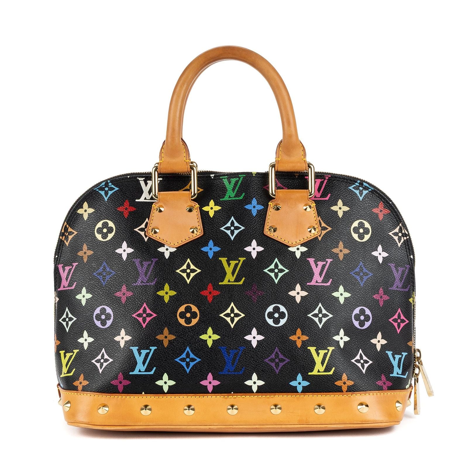 Louis Vuitton Alma Black Multicolor Colorful Monogram Canvas Handbag — view 5