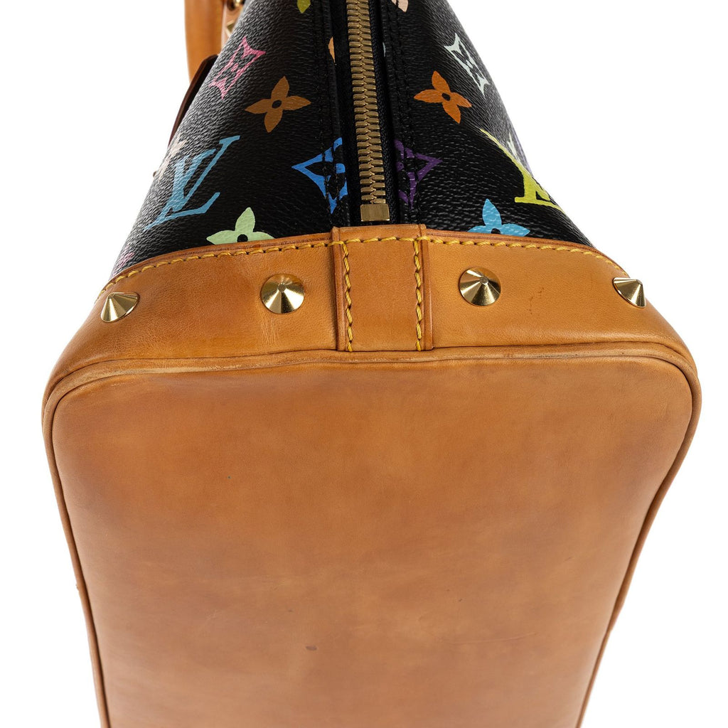 Louis Vuitton Alma Black Multicolor Colorful Monogram Canvas Handbag — view 7