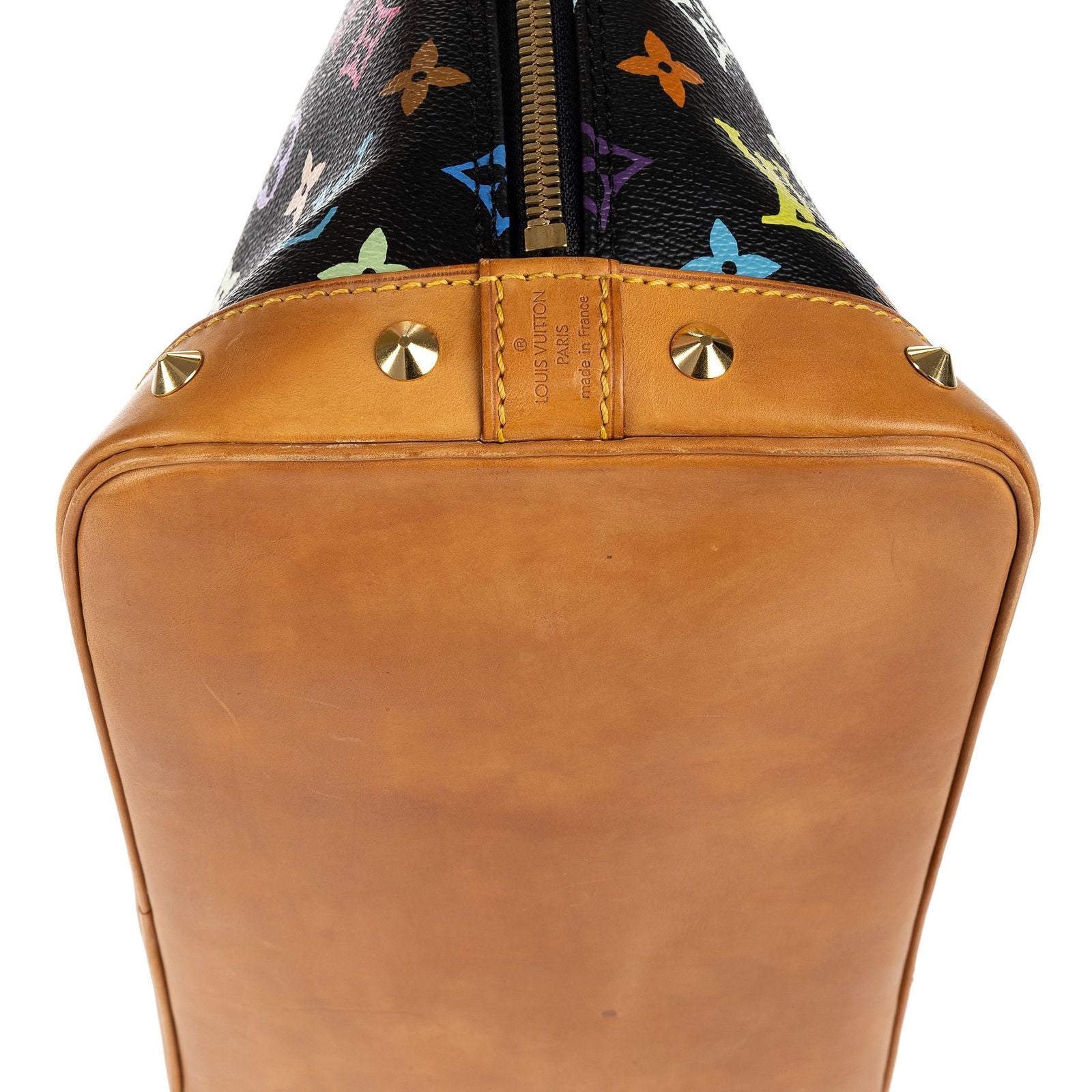 Louis Vuitton Alma Black Multicolor Colorful Monogram Canvas Handbag — view 8