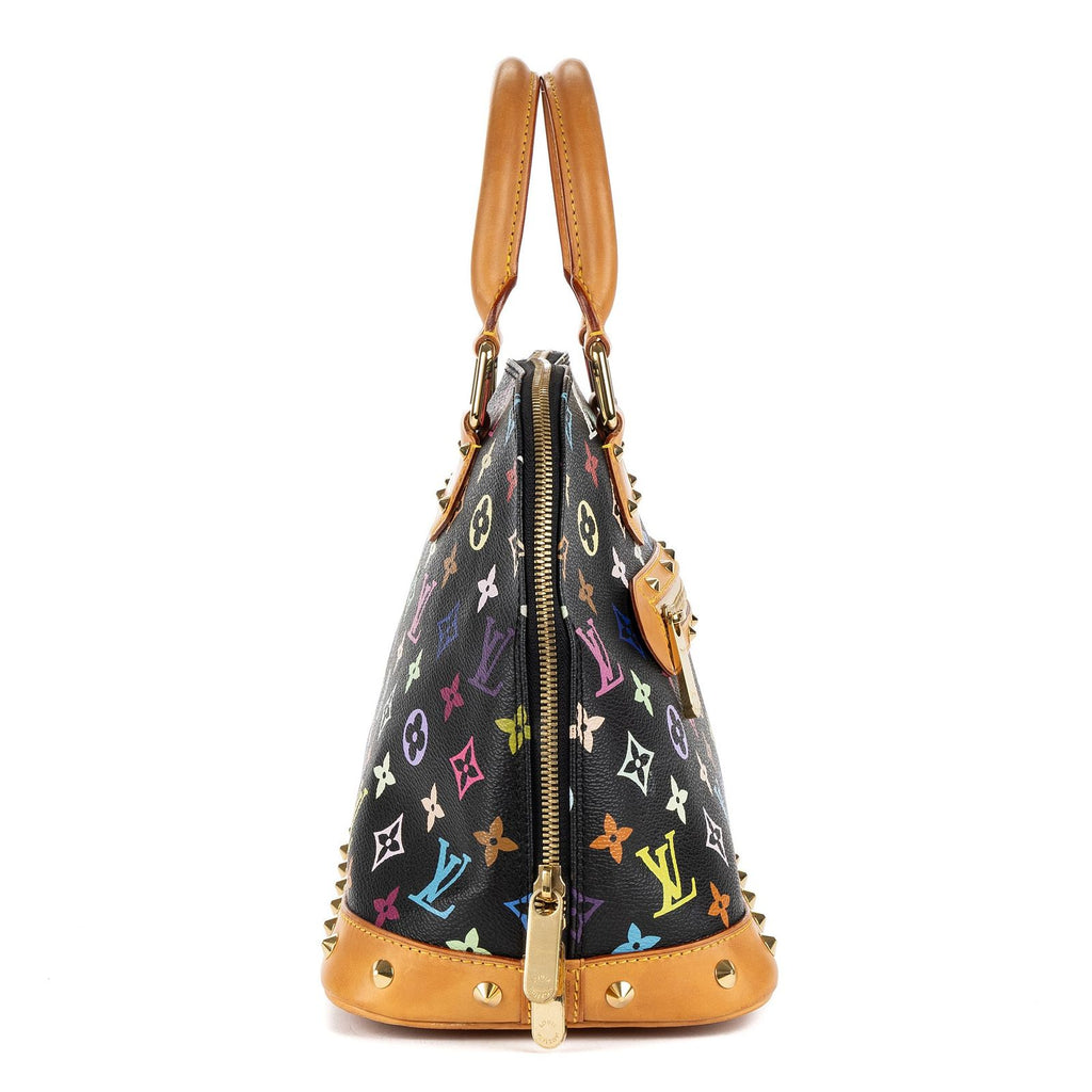 Louis Vuitton Alma Black Multicolor Colorful Monogram Canvas Handbag — view 4