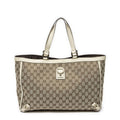 Gucci Large Abbey D Ring Tote Ivory Beige GG Canvas