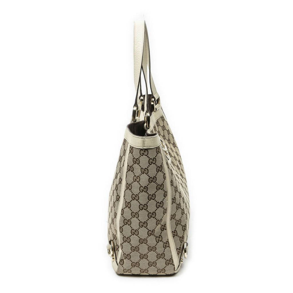 Gucci Large Abbey D Ring Tote Ivory Beige GG Canvas — view 4