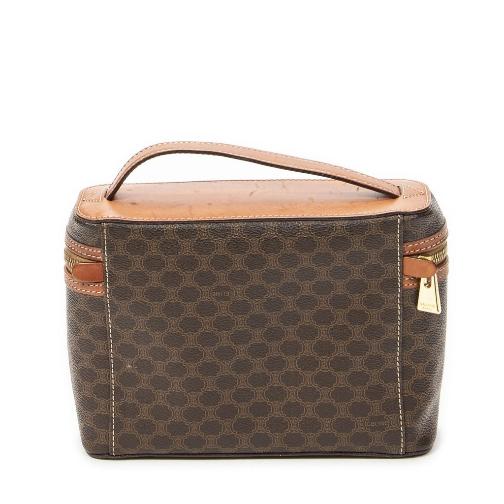 Celine Top Handle Toiletries Pouch Brown Macadam Canvas — view 5