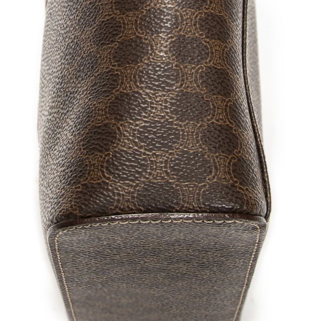 Celine Top Handle Toiletries Pouch Brown Macadam Canvas — view 8
