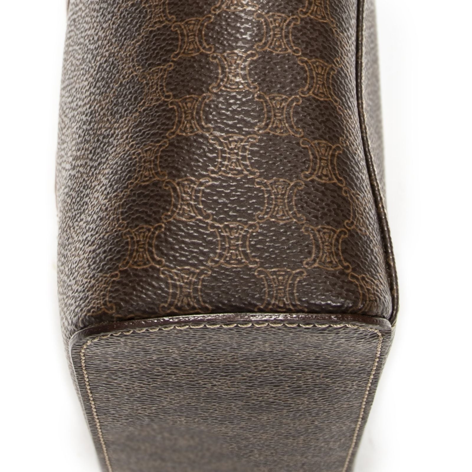 Celine Top Handle Toiletries Pouch Brown Macadam Canvas — view 8