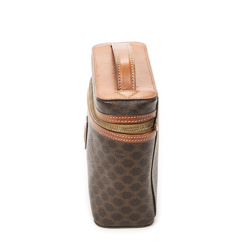 Celine Top Handle Toiletries Pouch Brown Macadam Canvas — view 3