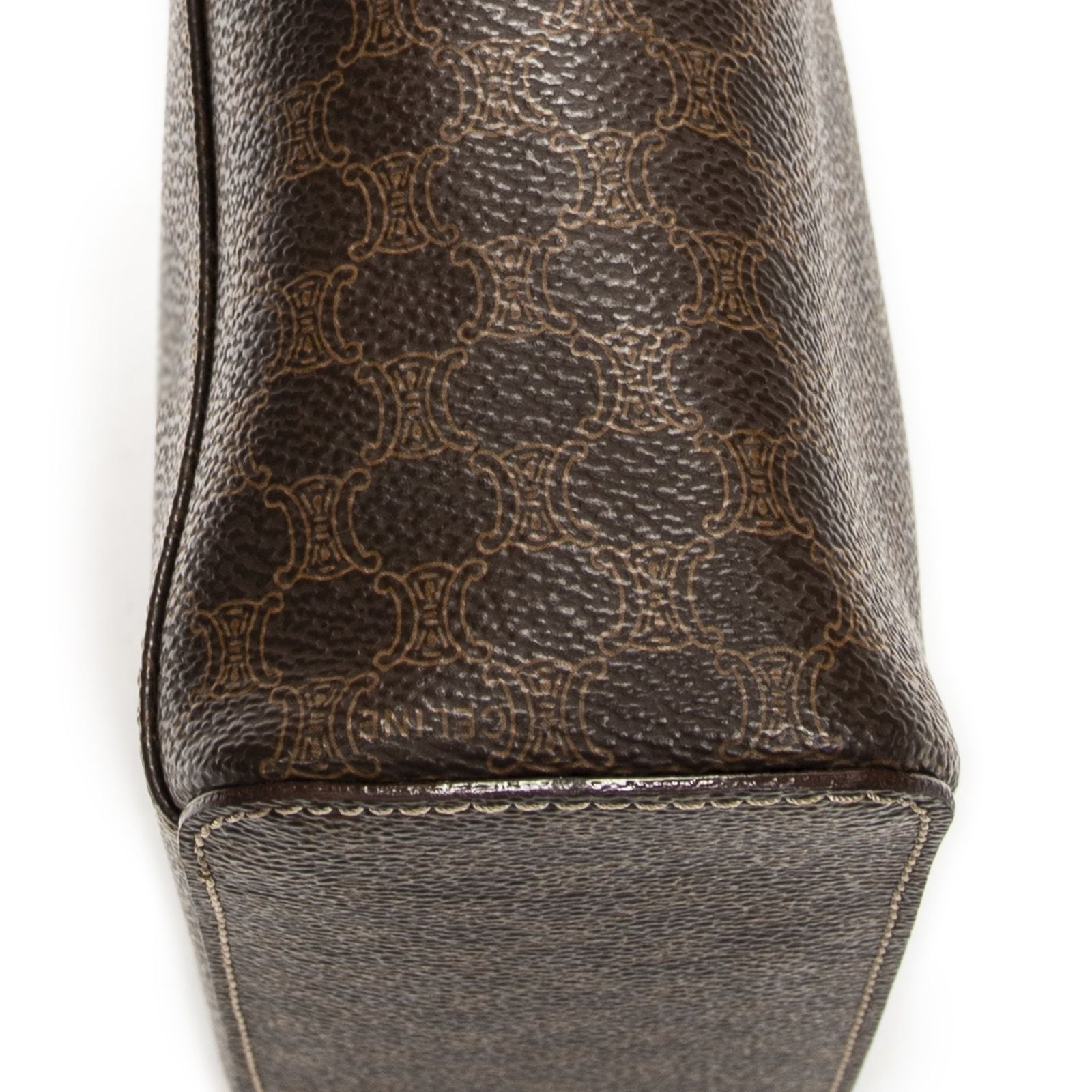 Celine Top Handle Toiletries Pouch Brown Macadam Canvas — view 7