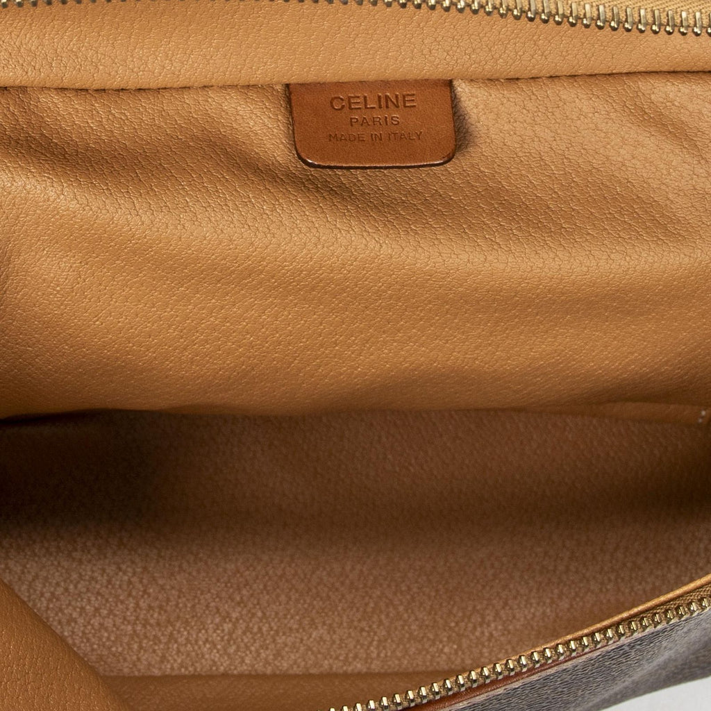 Celine Top Handle Toiletries Pouch Brown Macadam Canvas — view 9