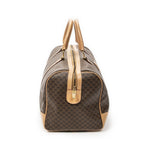 Celine Vintage Travel Boston Brown Beige Macadam Canvas Shoulder Bag — view 4