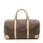 Celine Vintage Travel Boston Brown Beige Macadam Canvas Shoulder Bag — view 5