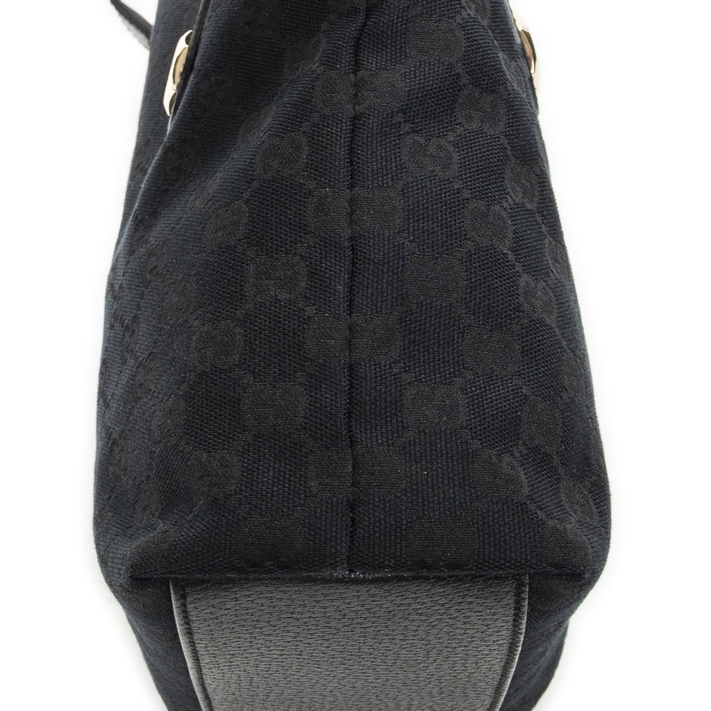 Gucci Charmy Bucket Tote Black GG Canvas — view 7