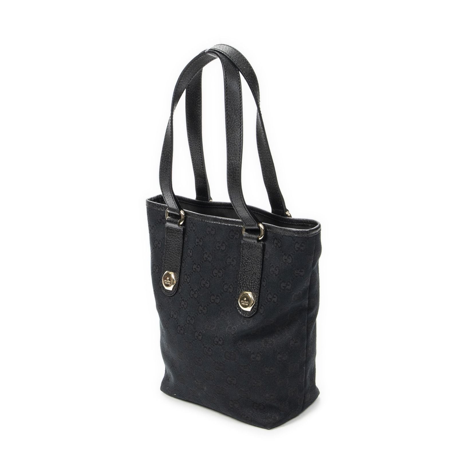Gucci Charmy Bucket Tote Black GG Canvas — view 2