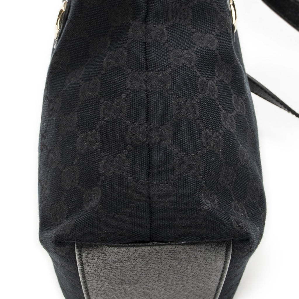 Gucci Charmy Bucket Tote Black GG Canvas — view 8