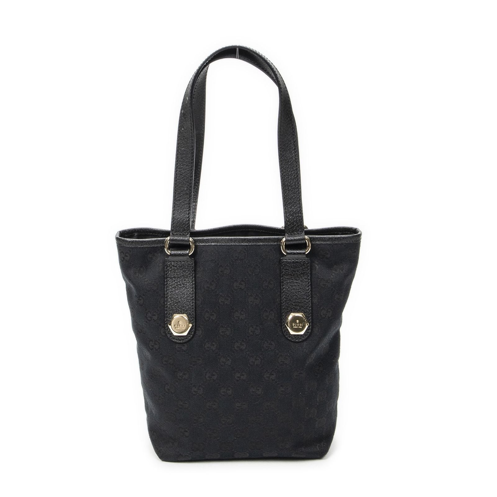 Gucci Charmy Bucket Tote Black GG Canvas — view 5