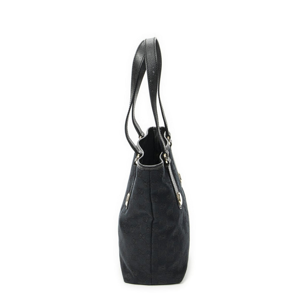 Gucci Charmy Bucket Tote Black GG Canvas — view 3