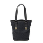 Gucci Charmy Bucket Tote Black GG Canvas
