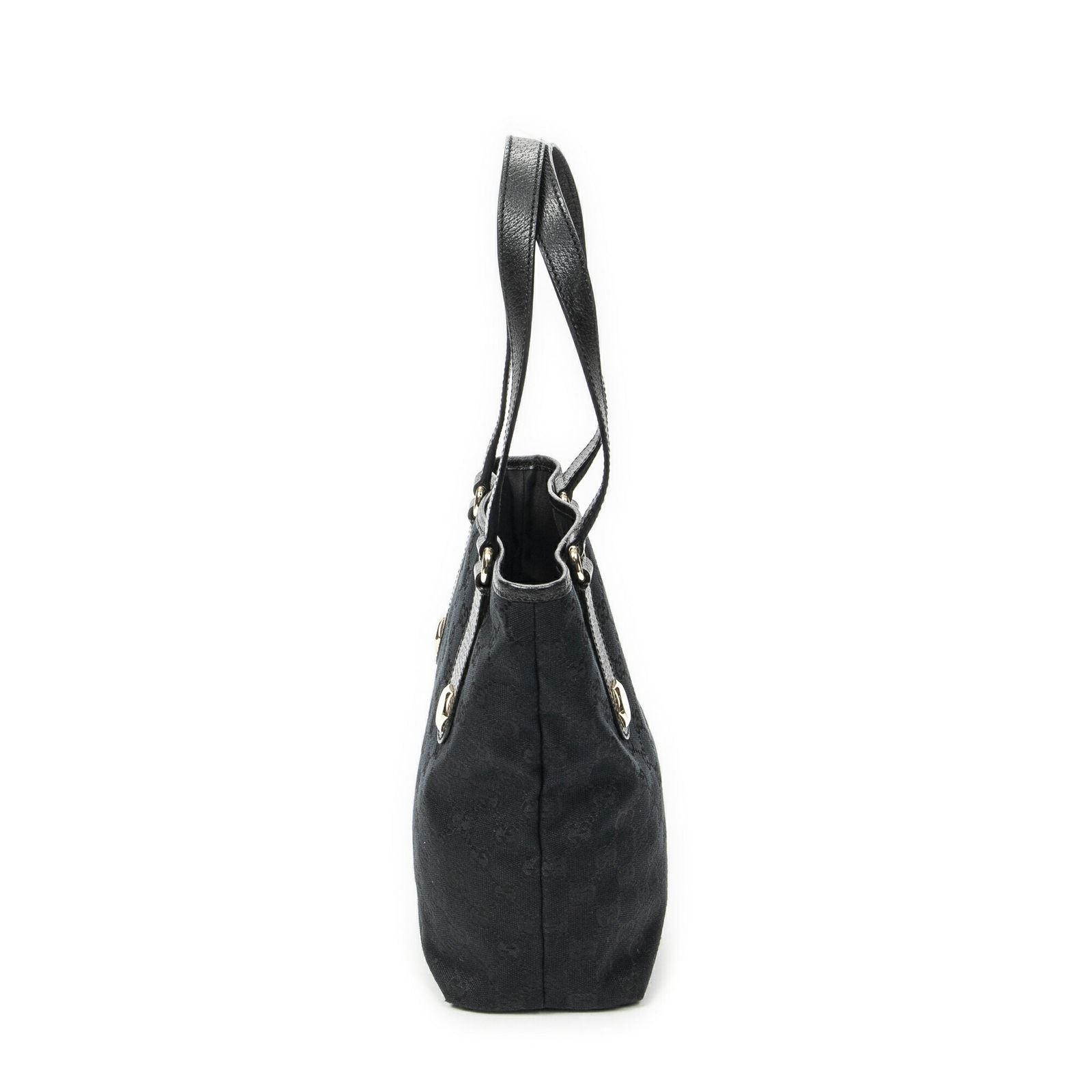 Gucci Charmy Bucket Tote Black GG Canvas — view 4